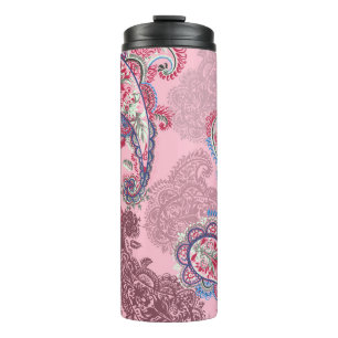 Pastel paisley, traditioneel etnisch naadloos patr thermosbeker