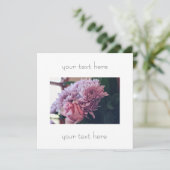 Pastel Pale Rose Violet Rose Fleurs Invitation (Debout devant)