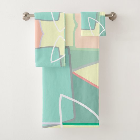 Pastel Pale Turquoise Rose Art Abstrait (En situation)