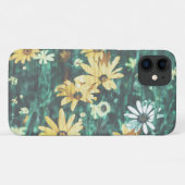 Pastel Pale Vert Fleurs Jaunes iPhone 11 Coque (Dos (Horizontal))
