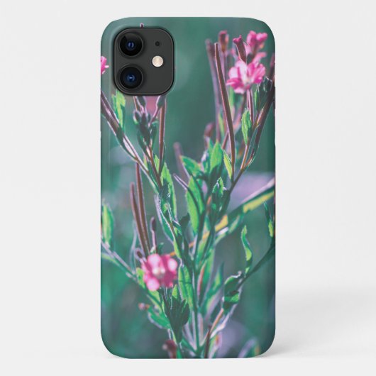 Pastel Pale Vert rose Fleurs iPhone 11 Coque (Dos)