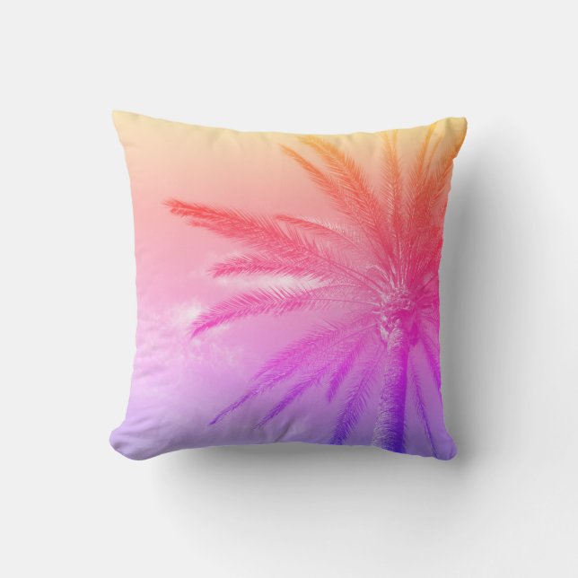 Pastel Palm Funky Summer Kussen (Voorkant)