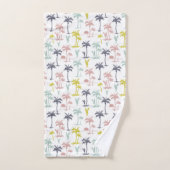 Pastel Palm Tree by the Beach Motif (Serviette à main)