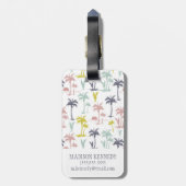 Pastel Palm Tree (palmpalmstructuur) op het strand Bagagelabel (Achterkant verticaal)