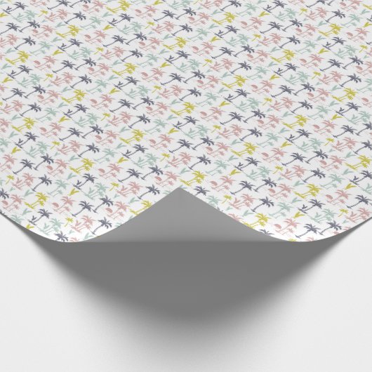 Pastel Palm Tree (palmpalmstructuur) op het strand Cadeaupapier (Hoek)