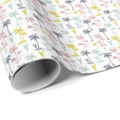 Pastel Palm Tree (palmpalmstructuur) op het strand Cadeaupapier (Rol Hoek)