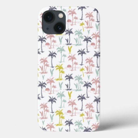 Pastel Palm Tree (palmpalmstructuur) op het strand Case-Mate iPhone Case (Achterkant)