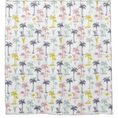 Pastel Palm Tree (palmpalmstructuur) op het strand Douchegordijn (Voorkant)