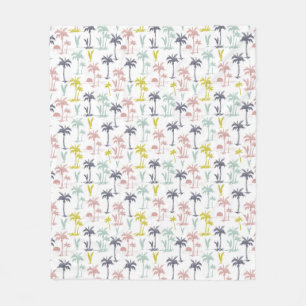 Pastel Palm Tree (palmpalmstructuur) op het strand Fleece Deken