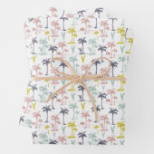 Pastel Palm Tree (palmpalmstructuur) op het strand Inpakpapier Vel (In situ)