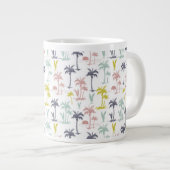 Pastel Palm Tree (palmpalmstructuur) op het strand Jumbo Mok (Voorkant rechts)