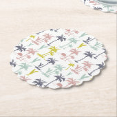 Pastel Palm Tree (palmpalmstructuur) op het strand Kartonnen Onderzetters (Gekanteld)