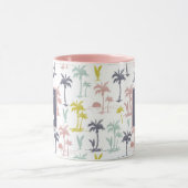 Pastel Palm Tree (palmpalmstructuur) op het strand Mok (Midden)