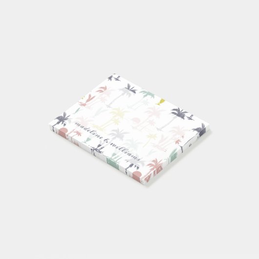 Pastel Palm Tree (palmpalmstructuur) op het strand Post-it® Notes (Schuin)