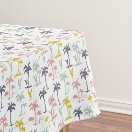 Pastel Palm Tree (palmpalmstructuur) op het strand Tafelkleed (Voorbeeld)