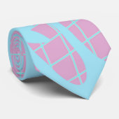 Pastel Palm Trees Grid Glitch Stropdas (Opgerold)