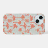 Pastel palmboom patroon iPhone 15 hoesje (Achterkant horizontaal)