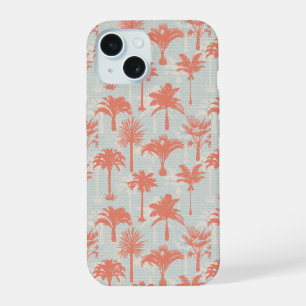 Pastel palmboom patroon iPhone 15 hoesje