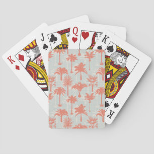 Pastel palmboom patroon pokerkaarten