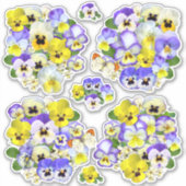 Pastel Pansies Contour Sticker (Voorkant)