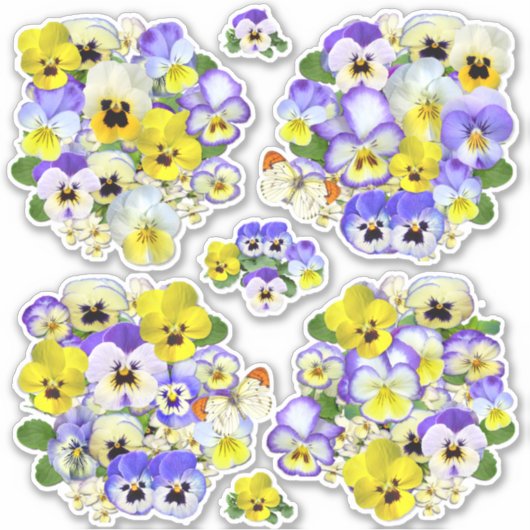 Pastel Pansies Contour Sticker (Voorkant)