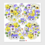 Pastel Pansies Contour Sticker (Vel)