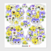 Pastel Pansies Contour Sticker (Vel)