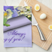 Pastel Pansies ~ Serviette de cuisine # 2 (Quart Plié)