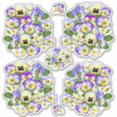 Pastel Pansies Vinyl Sticker (Voorkant)