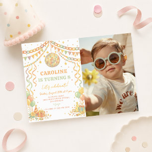 Pastel Papieren Ketting Disco Bal Verjaardagsfoto Kaart