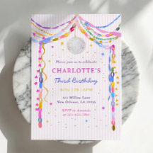 Pastel Papieren Kettingen Disco Bal Derde Verjaard