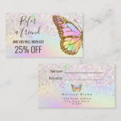 pastel papterfly référer un ami carte de visite (Devant / Derrière)