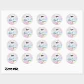 pastel parties scintillant merci sticker rond clas (Feuille)