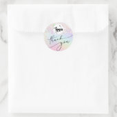 pastel parties scintillant merci sticker rond clas (Sac)