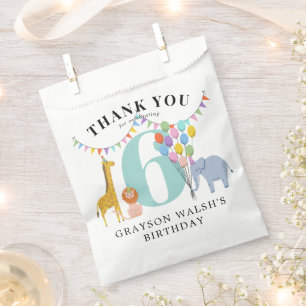 Pastel Party Dieren Verjaardagsfeest Bedankzakje