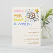 Pastel Pasen Brunch Uitnodiging | Lente Feest (Staand voorkant)