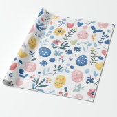 Pastel Pasen Grote print – 30" x 6' Roll Cadeaupapier (Uitgerold)