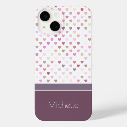 Pastel Passion Hearts Persoonlijke naam Case-Mate iPhone Case (Achterkant)