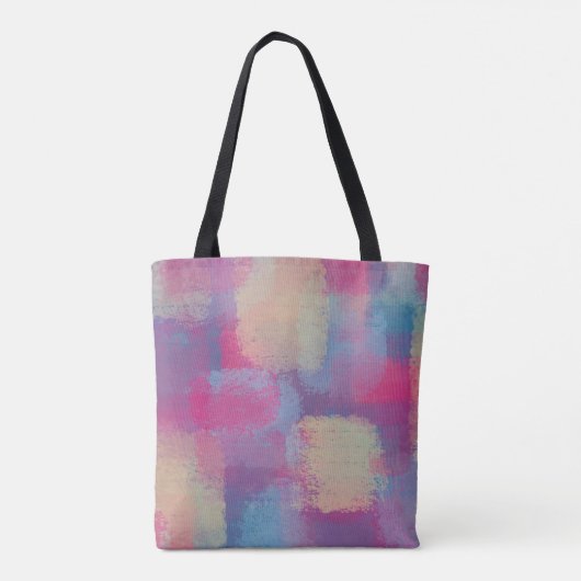 Pastel Patchwork Abstract Design Initialen Draagtas (Achterkant)