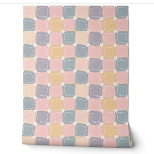 Pastel Patchwork Delight Behang