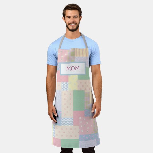 Pastel Patchwork Schort (Gedragen)