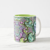 ~PASTEL PATH ~ Fractal Pattern ~ Original Tweekleurige Koffiemok (Voorkant rechts)