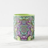~PASTEL PATH ~ Fractal Pattern ~ Original Tweekleurige Koffiemok (Center)