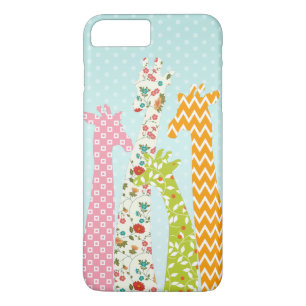 Pastel Patroon gevuld 4 Giraffe iPhone 7 Plus iPhone 8 Plus / 7 Plus Hoesje