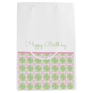 Pastel Patroon Lente Kleuren Gelukkige Verjaardag  Medium Cadeauzakje