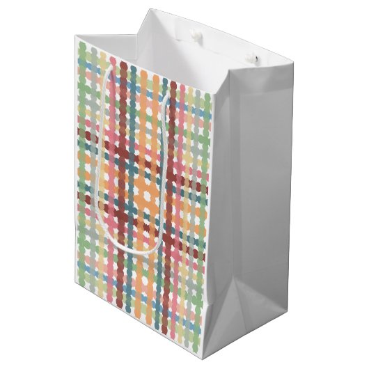 Pastel-patroonpatroon gekleurd medium cadeauzakje (Voorkant Gekanteld)