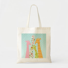Pastel Pattern Giraffe Canvas tas