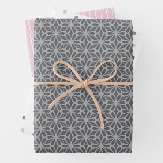 Pastel Pattern of Gray, Pink, Mint Geometric Shape Inpakpapier Vel (In situ)