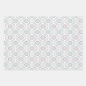 Pastel Pattern of Gray, Pink, Mint Retro Shapes Inpakpapier Vel (Voorkant 3)