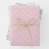 Pastel Pattern of Pink, Mint, Gray Geometric Shape Inpakpapier Vel (In situ)